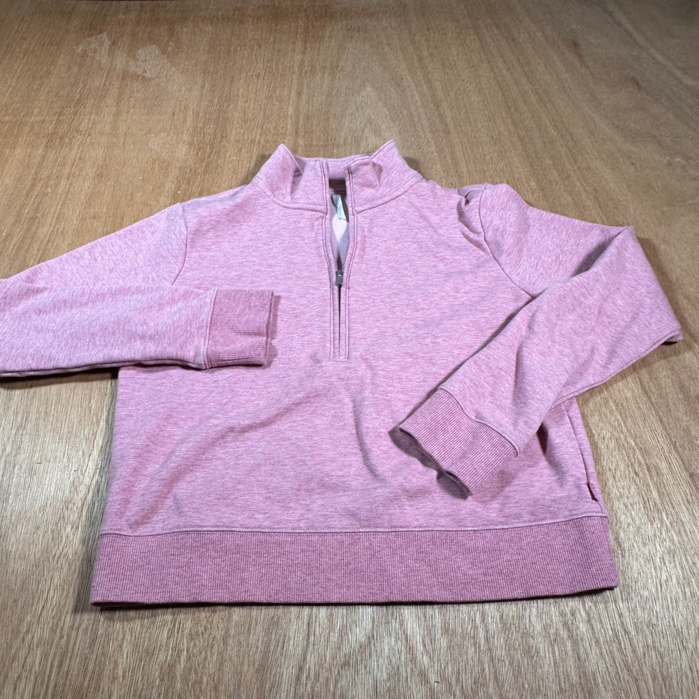 TravisMathew Quarter Zip Pullover Women Small Pink Heathered Golf Active Layer